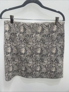 She + Sky Neutral Snake-Print Mini Skirt